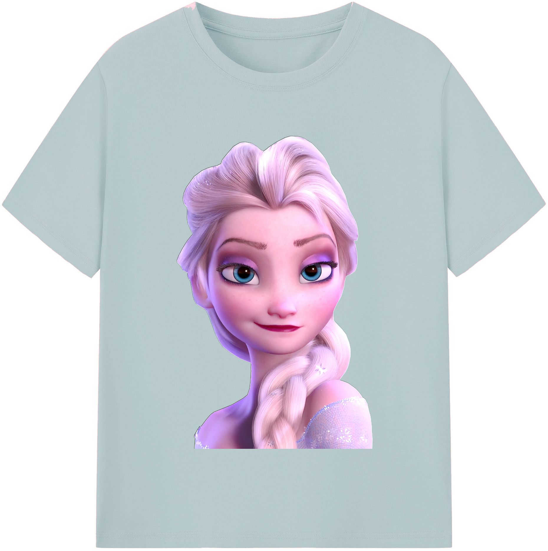 （画像用） アナと雪の女王 アンナ エルサ Frozen Anna Elsa 綿100％半袖Tシャツ（フロントプリント）